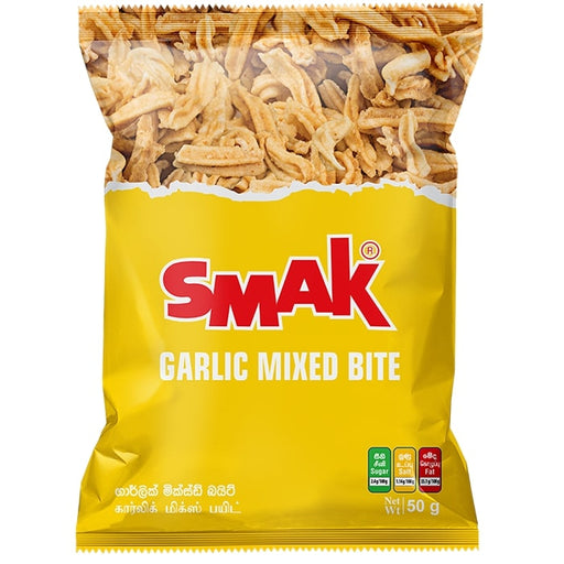 SMAK Garlic Mixed Bite 150g pack – crunchy garlic-seasoned Sri Lankan snack