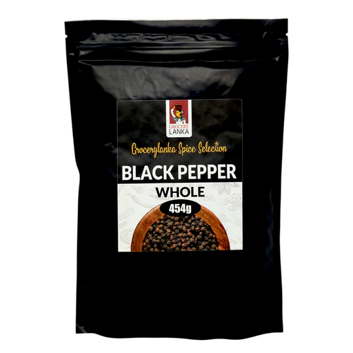 Black pepper package with Grocery Lanka branding on a white background