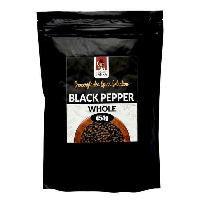 Black pepper package with Grocery Lanka branding on a white background