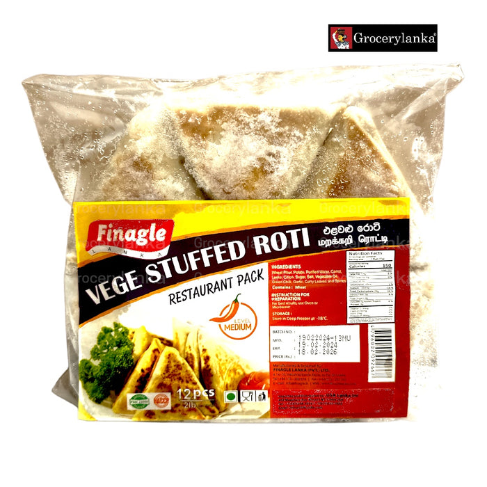 Finagle Vegetable Roti Value Pack 12 Pieces frozen Sri Lankan snack