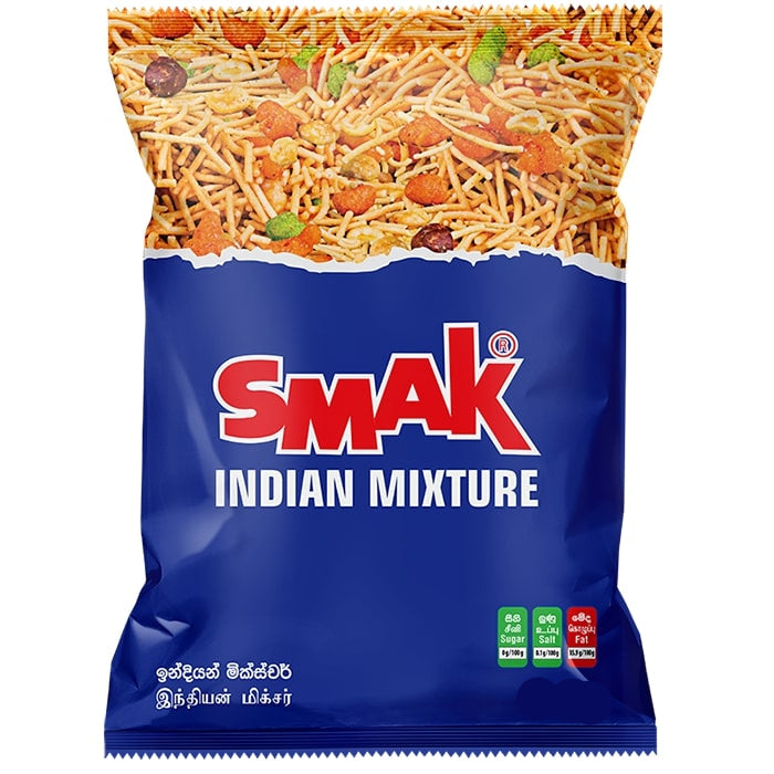 SMAK Indian Mixture 80g pack – crunchy Indian-style spicy snack blend
