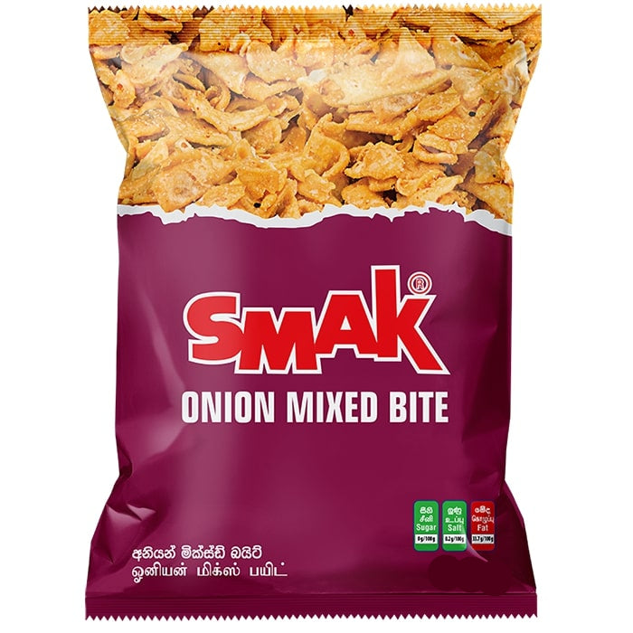 SMAK Onion Mixed Bite 150g pack – crispy onion and sesame seed Sri Lankan snack