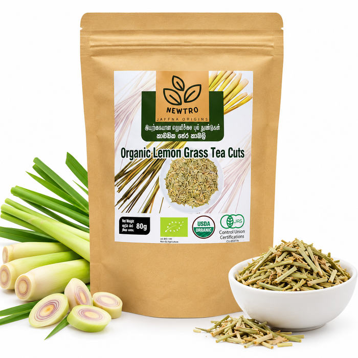 Newtro Organic Lemongrass Tea Cuts 80g (2.8 oz) | Grocerylanka