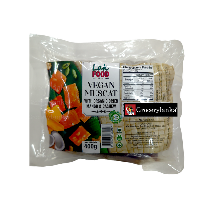 LakFood Vegan Muscut with Organic Dried Mangos & Cashew 400g