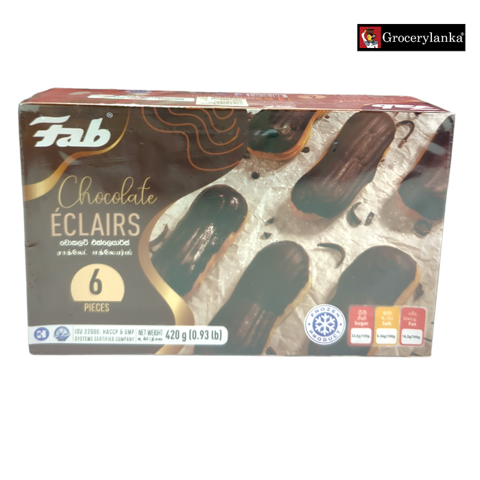 Fab Chocolate Eclairs 6 Pieces  - Frozen (In-Store Pickup Only / Please order a separate Frozen Shipping Kit in order to ship this item*)