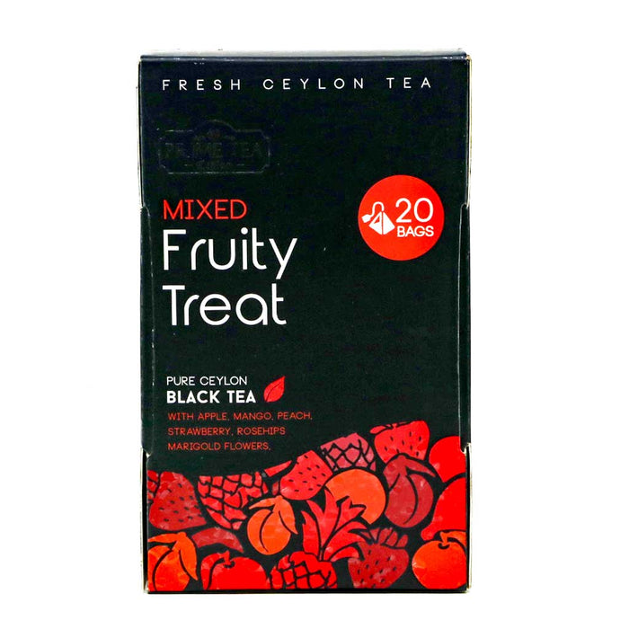 Prime Tea Ceylon Mixed Fruity Treat 20 Pyramid Bags | Pure Ceylon Black Tea with Apple, Mango, Peach, Strawberry, Rosehips and Marigold Flowers
