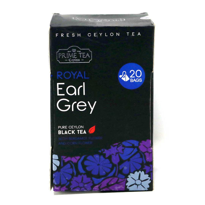 Prime Tea Ceylon Royal Earl Grey 20 Pyramid Bags | Pure Ceylon Tea with Bergamot Flower and Cornflower