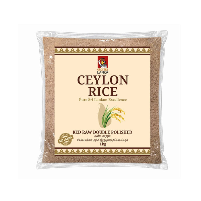 Ceylon Rice Red Raw Double Polished Rice - Rosa Kekulu 1kg (2.2 lb) | Grocerylanka