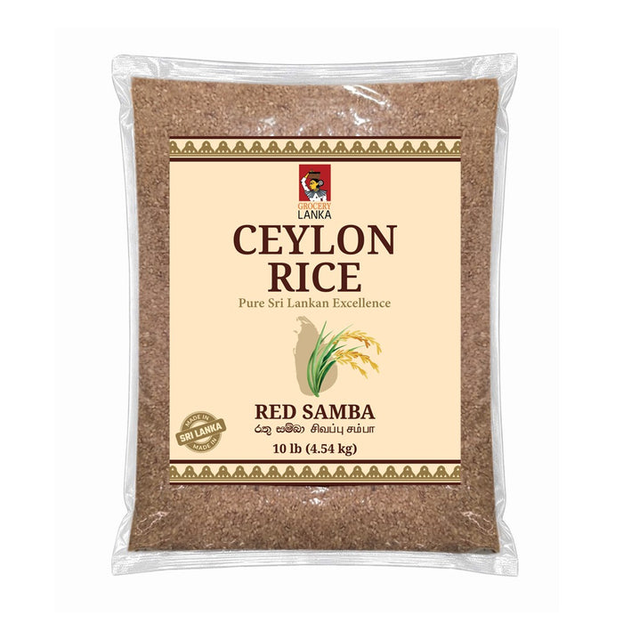 Ceylon Rice Red Samba Rice 10lb (4.5 kg) | Grocerylanka