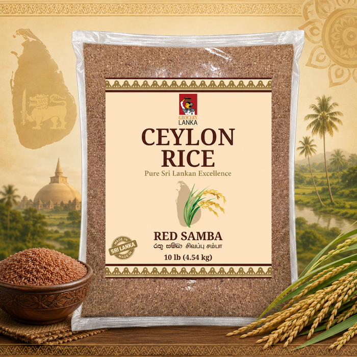 Ceylon Rice Red Samba Rice 10lb (4.5 kg) | Grocerylanka