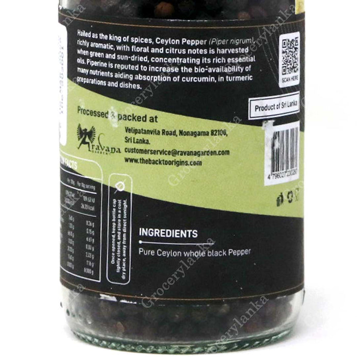 Spices of Ceylon Black Pepper Whole 118g | 100% Authentic Sri Lankan Product