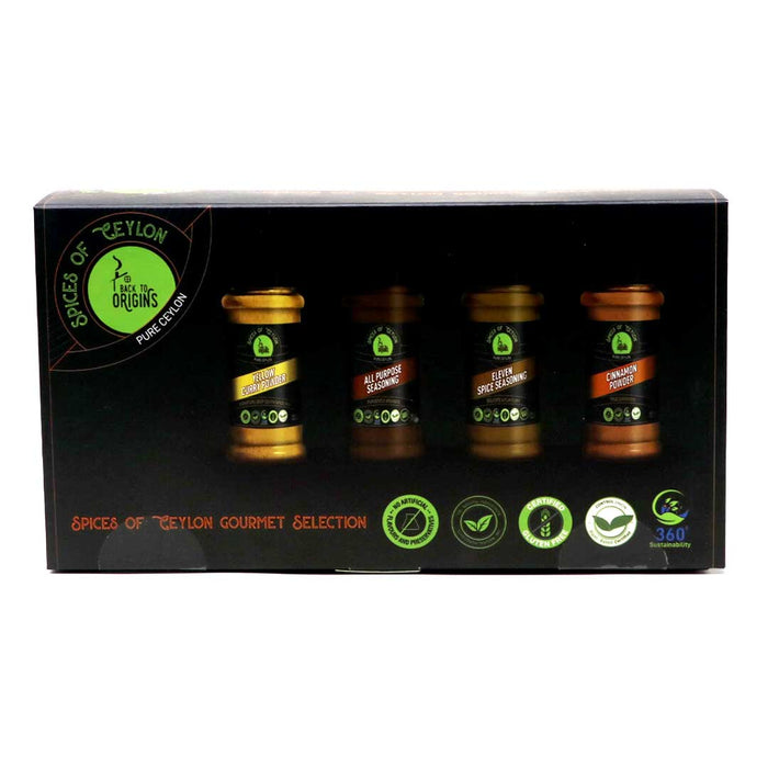 Spices of Ceylon Gourmet Selection | Yellow Curry Powder, All Purpose Seasoning, Eleven Spice Seasoning, Cinnamon Powder
