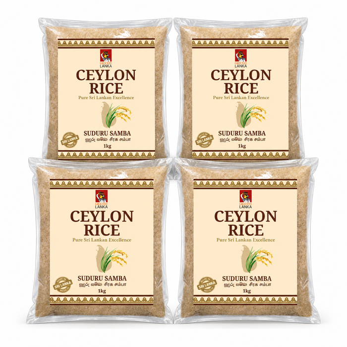 Ceylon Rice Suduru Samba Rice 1kg x 4 (4kg / 8.8 lb) - 4 Pack