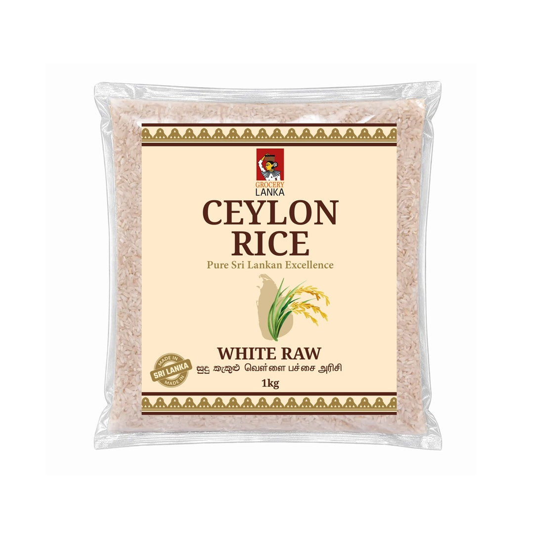 Ceylon Rice Kiribath White Raw Rice 1kg Grocerylanka