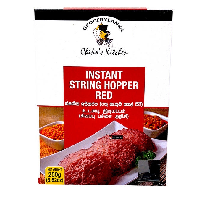 Chiko’s Kitchen Instant String Hoppers – Red 250g (8.82 oz) | Grocerylanka