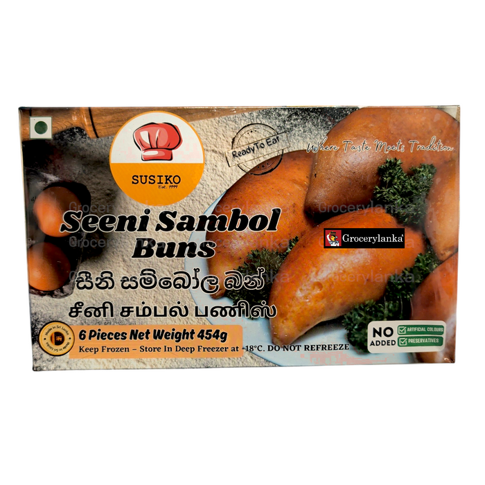Susiko Seeni Sambol Buns 454g (1.0 lb) (6 Pcs) - Frozen (In-Store Pickup Only / Please order a separate Frozen Shipping Kit in order to ship this item*)