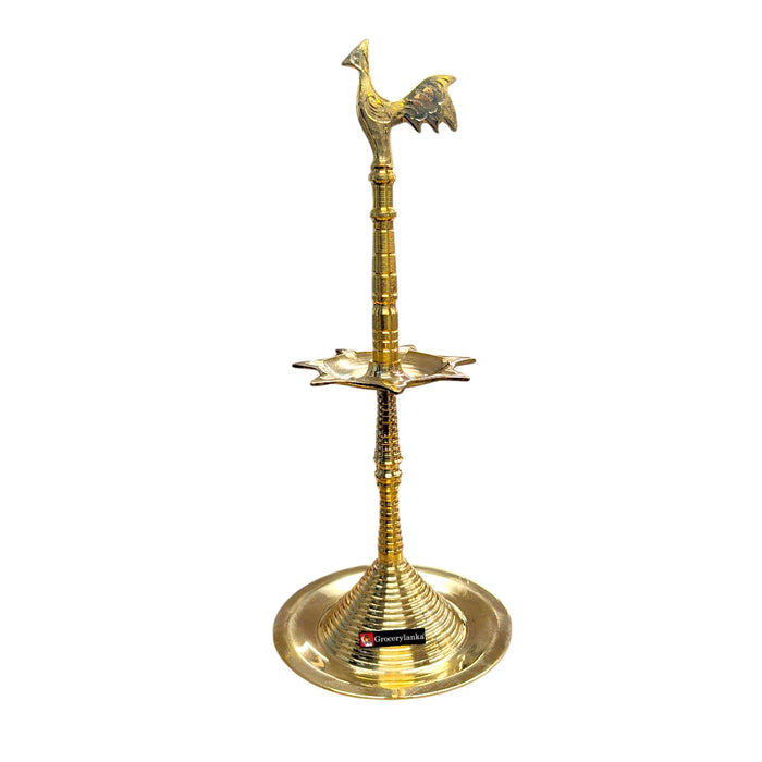 Traditional Brass Rooster Oil Lamp 1 ft | Grocerylanka