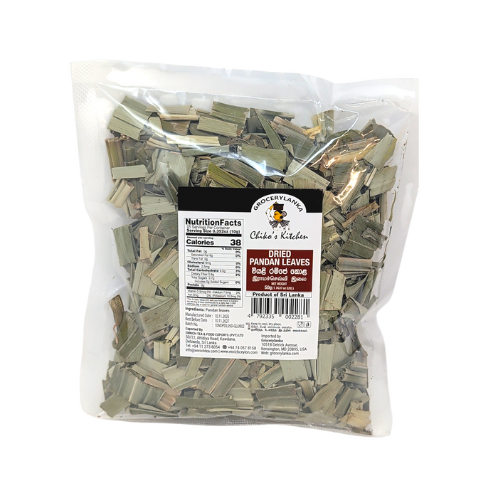 Chiko’s Kitchen Dried Pandan Leaves 50g (1.76 oz) | Grocerylanka