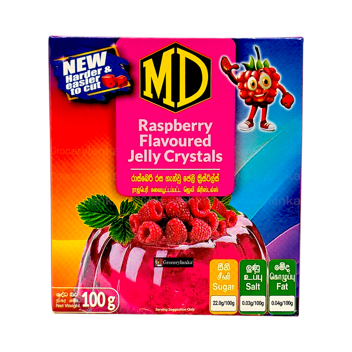 MD Jelly Crystals Raspberry Flavor 100g (3.53 oz) | Grocerylanka