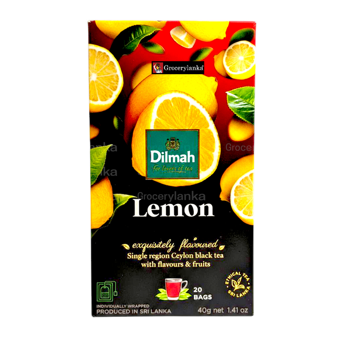 Dilmah Lemon Ceylon Black Tea 40g (1.41oz) – 20 Individually Wrapped Tea Bags