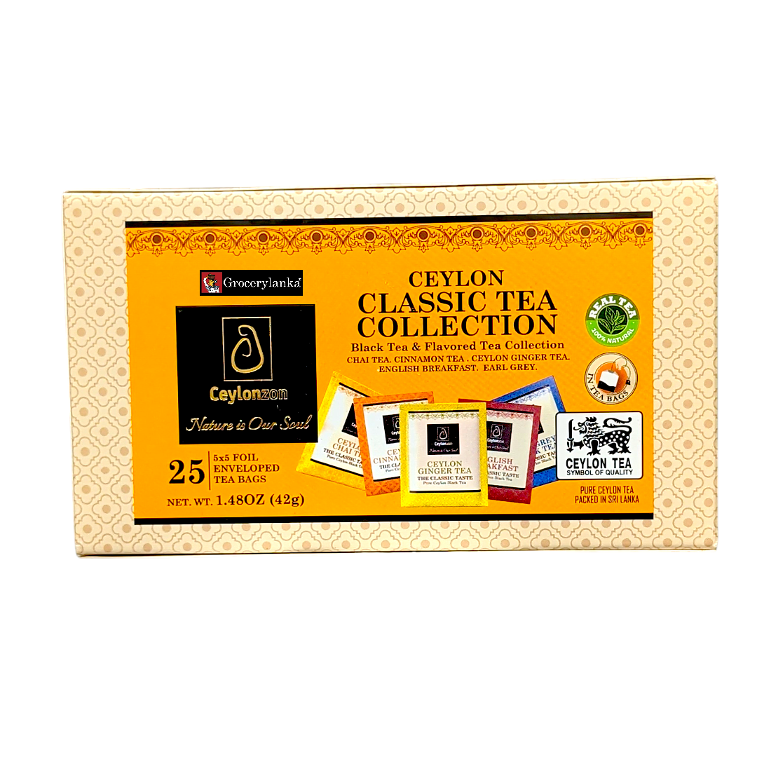 Ceylonzon Classic Tea Collection 25 Foil Enveloped Tea Bags