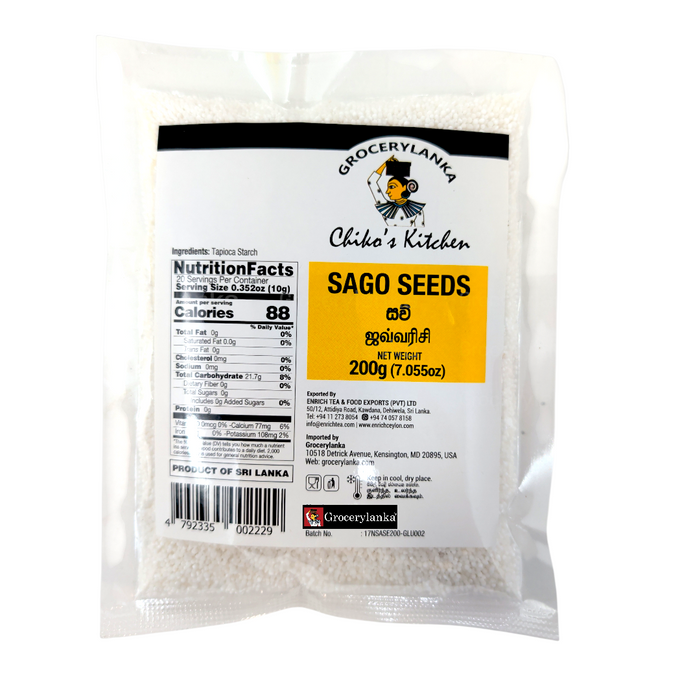 Grocerylanka Sago Seeds 200g (0.44 lb) | Chiko's Kitchen