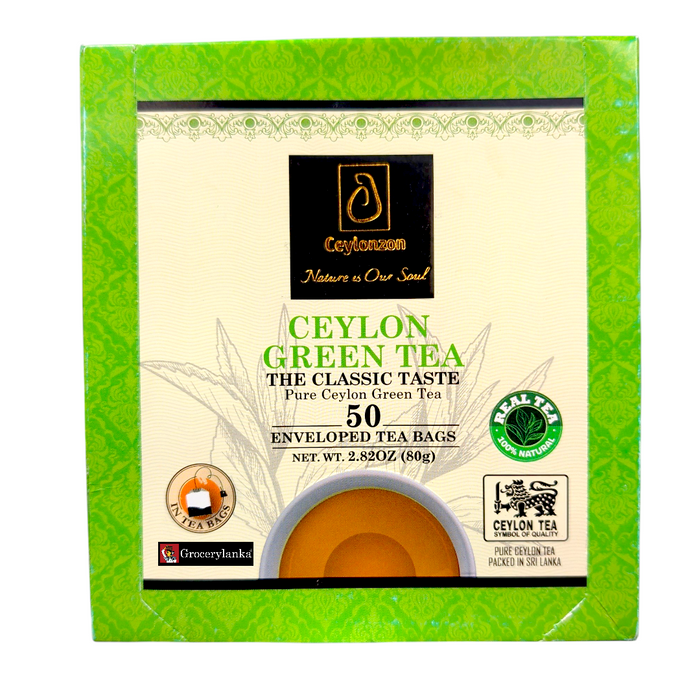 Ceylonzon Ceylon Green Tea 50 Enveloped Tea Bags