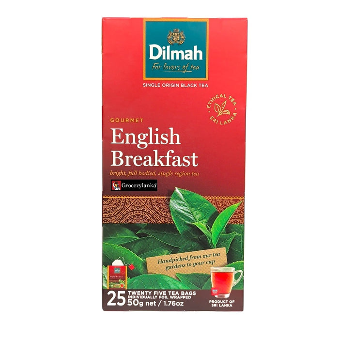 Dilmah English Breakfast Tea 25 Individually Foil Wrapped Tea Bags