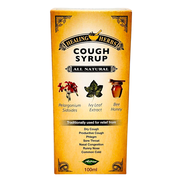 Healing Herbs Cough Syrup 100ml (3.4 fl oz) – Herbal Ivy Leaf, Pelargonium & Honey