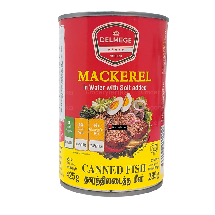 Delmege Mackerel in Water with Salt Added 425g (15 oz) | Product of Sri Lanka