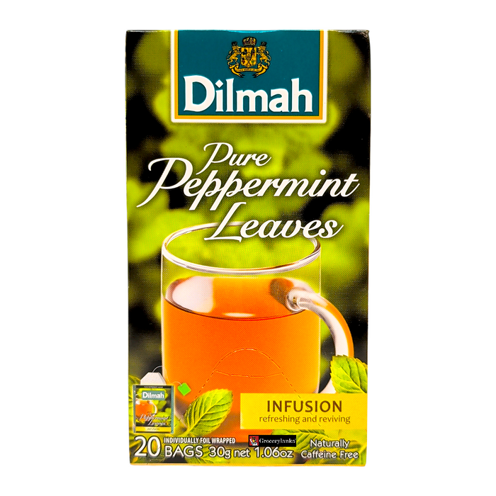 Dilmah Pure Peppermint Leaves Infusion  – 20 Individually Foil Wrapped Tea Bags (30g / 1.06 oz))