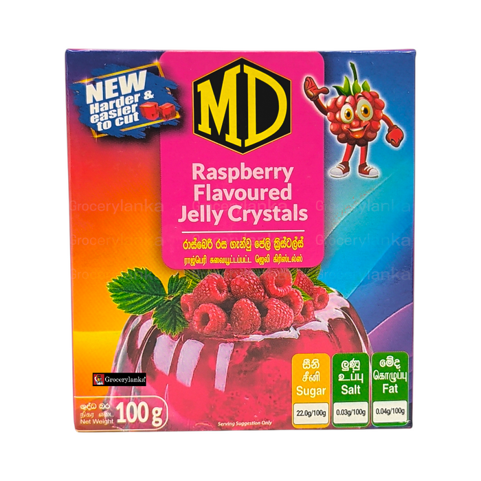 MD Jelly Crystals Raspberry Flavor 100g (3.53 oz) | Grocerylanka