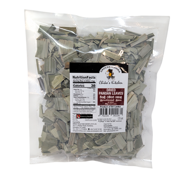 Chiko’s Kitchen Dried Pandan Leaves 50g (1.76 oz) | Grocerylanka