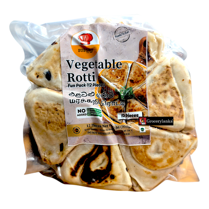 Susiko Vegetable Roti 908g (2.0 lb) 12 Pcs - Bulk Pack - Frozen (In-Store Pickup Only / Please order a separate Frozen Shipping Kit in order to ship this item*)