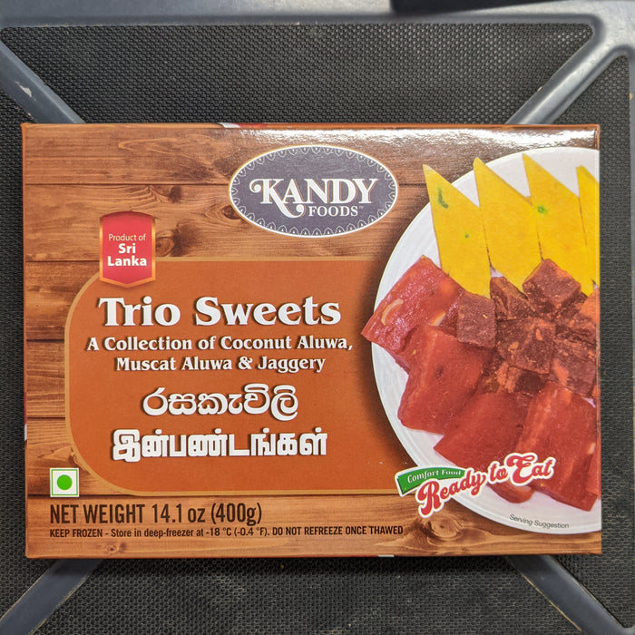 Kandy Foods Trio Sweets, Coconut Aluwa, Muscat Aluwa & Jaggery 400g Frozen (In-Store Pickup Only / Please order a separate Frozen Shipping Kit in order to ship this item*)