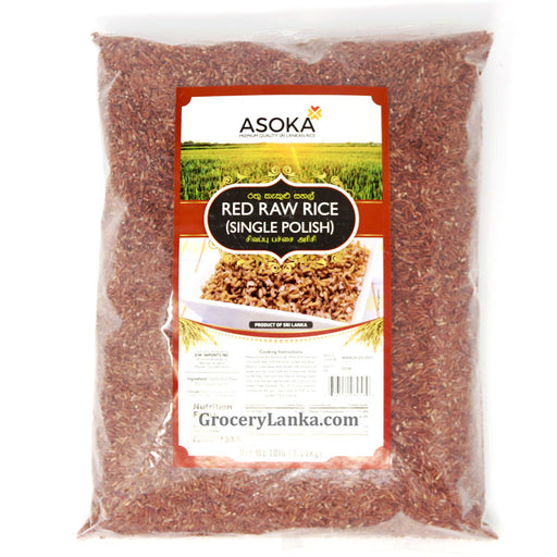 Asoka Red Raw Rice (Single Polish) 10lb
