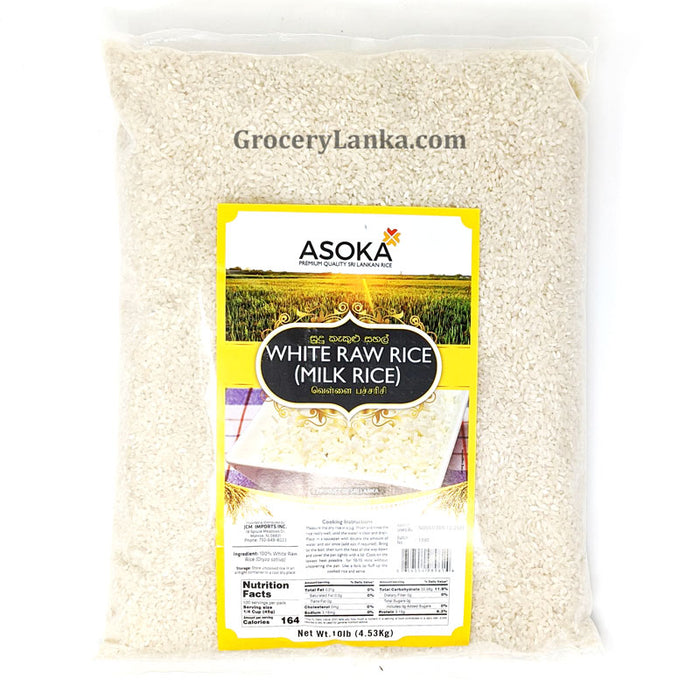 Asoka White Raw Rice ( Milk Rice) 10lb