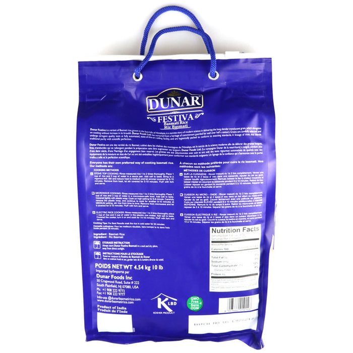 Dunbar Unique Rice Dunar Festiva Basmati Rice (White) 10lb (4.54kg) — Grocerylanka