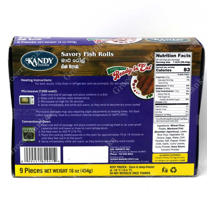 Kandy Foods Savory Fish Rolls 9 Pieces - Frozen (In-Store Pickup Only / Please order a separate Frozen Shipping Kit in order to ship this item*)