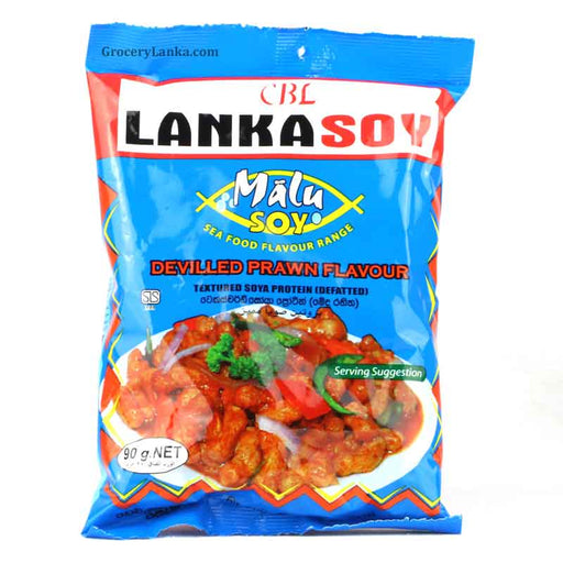 Lankasoy Malusoy devilled prawn flavored soy nuggets