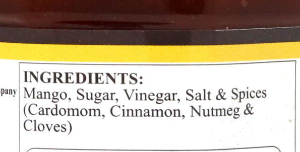 MD Mango Chutney Ingredients 