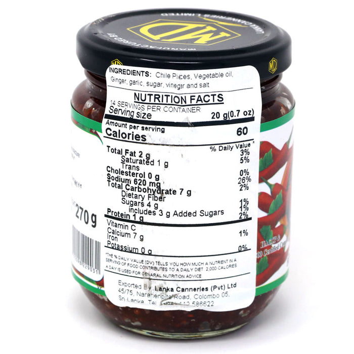 MD Vegetarian Chinese Chili Paste Facts