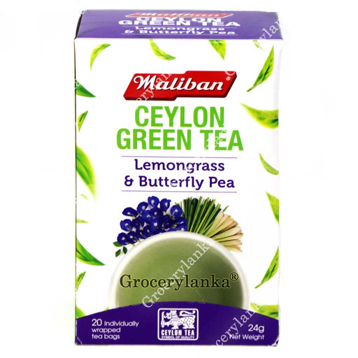 Maliban Ceylon Green Tea - Lemongrass & Butterfly Pea - 20 Tea Bags