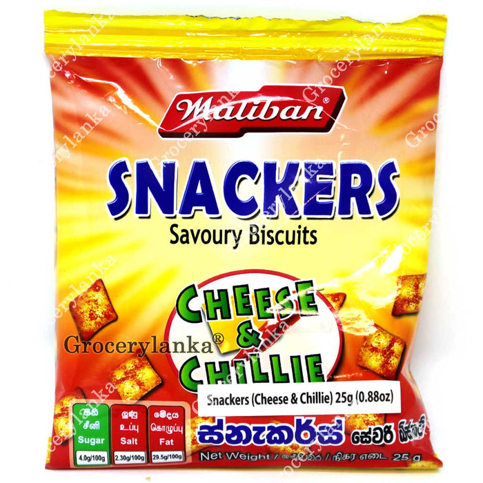 Maliban Snackers Savoury Biscuit - Cheese & Chillie 25g