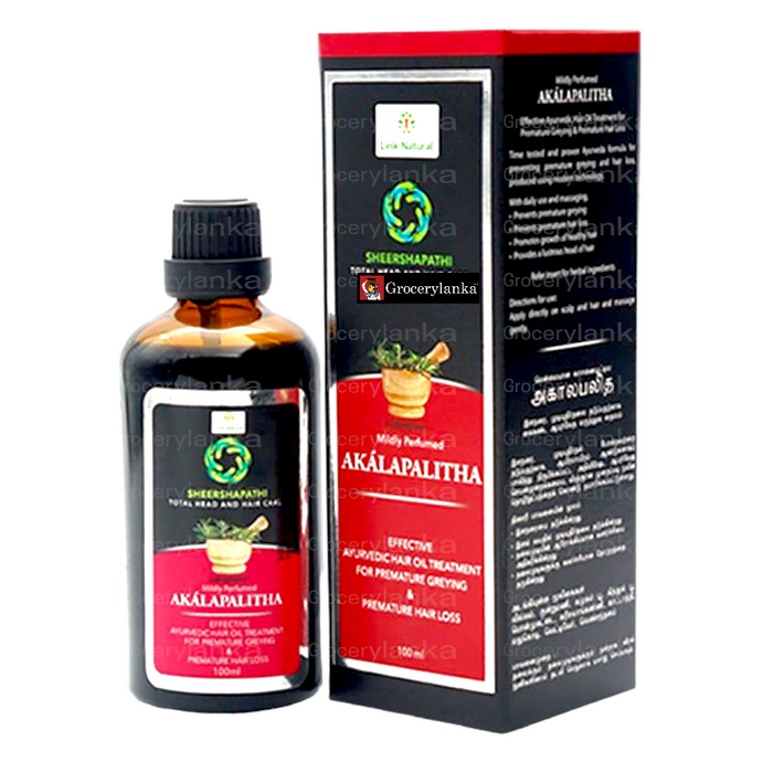 Link Natural Akalapalitha Hair Oil 100ml for Premature Greying & Hair Loss