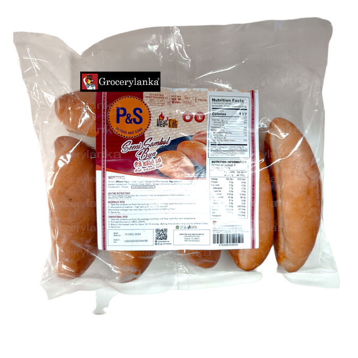 P&S Seeni Sambol Buns 6Pcs - Frozen (In-Store Pickup Only / Please order a separate Frozen Shipping Kit in order to ship this item*)