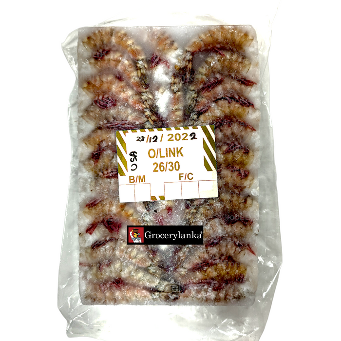 Sri Lankan Black Tiger Shrimp 4lb - (26/30) Frozen, No Shipping