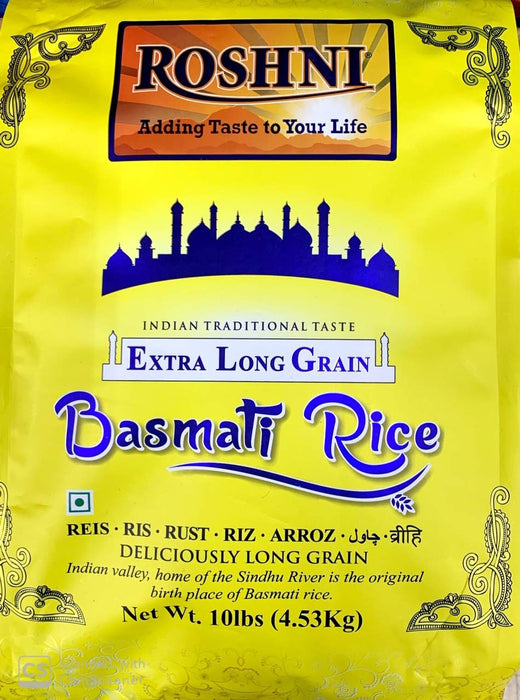 Roshni Extra Long Grain Basmati Rice (White) 10lb (4.54kg)