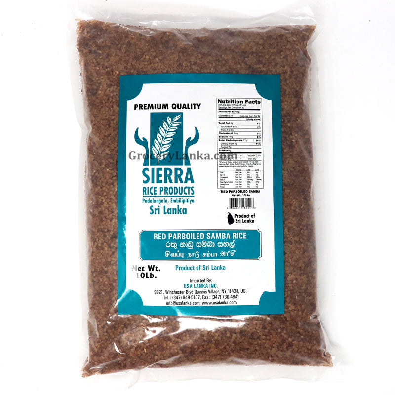 Sierra Red Parboiled Samba Rice 10lb — Grocerylanka
