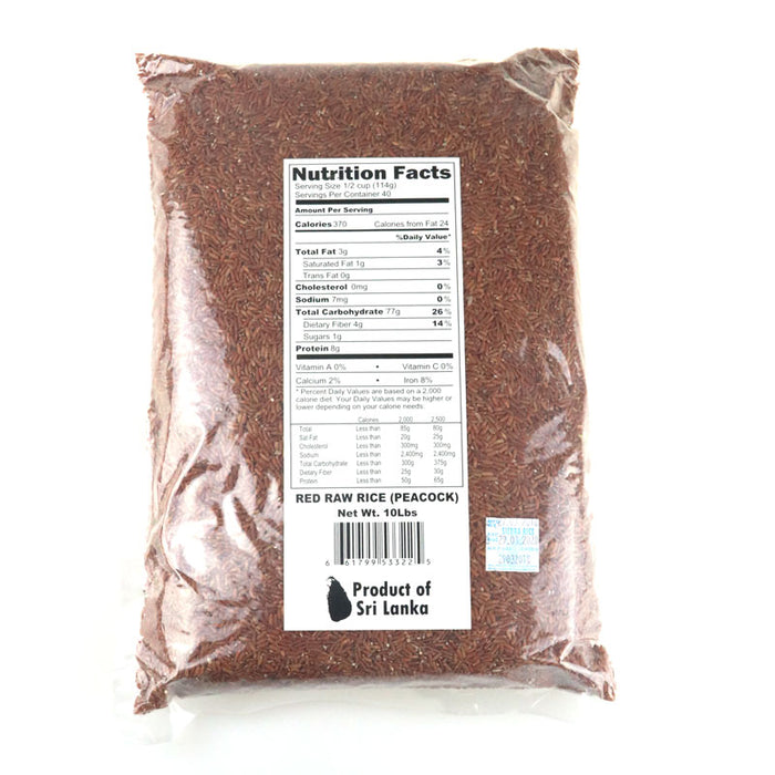 Sierra Red Raw Rice | Peacock (Unpolished) 10LB